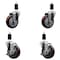 Service Caster 4'' Maroon Poly Wheel Swivel 1-3/8'' Expanding Stem Caster Set 2 Brakes, 4PK SCC-EX20S414-PPUB-MRN-2-TLB-2-138 - alternate 1